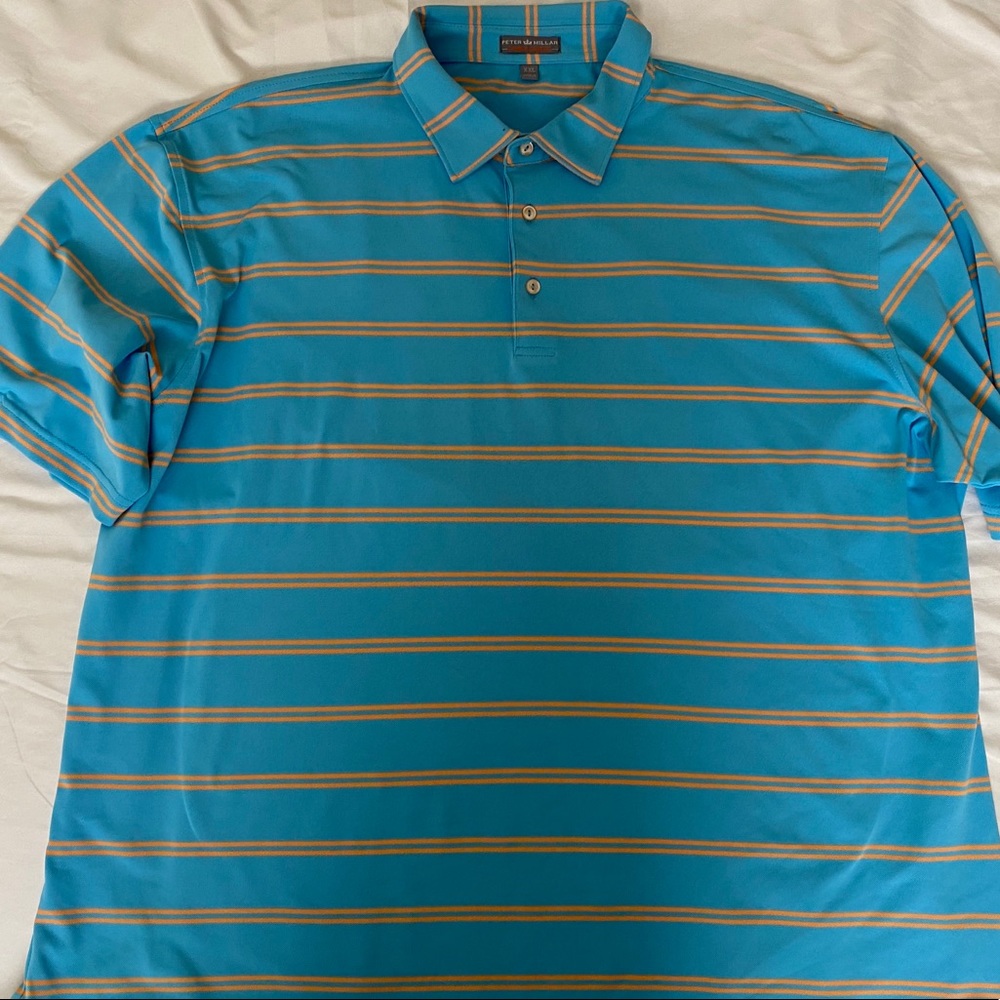 Blue and orange Peter Millar dress shirt